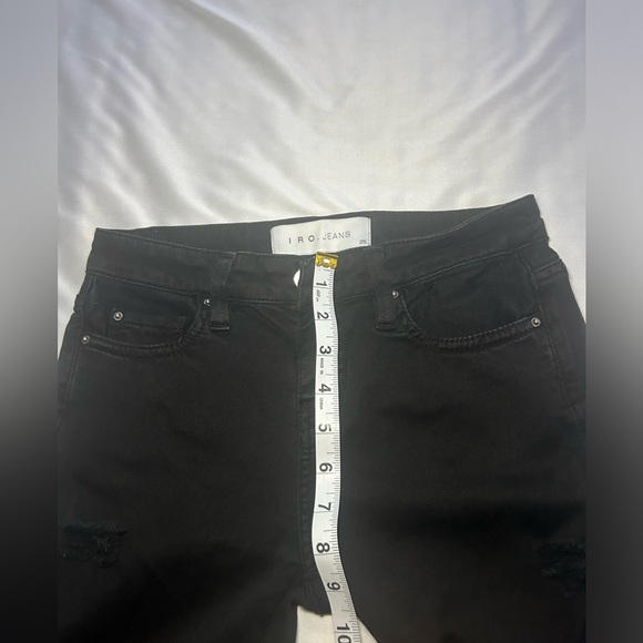 IRO Ajuste Distressed Skinny Cropped Jeans Black Women’s,Size 25 - Picture 8 of 15